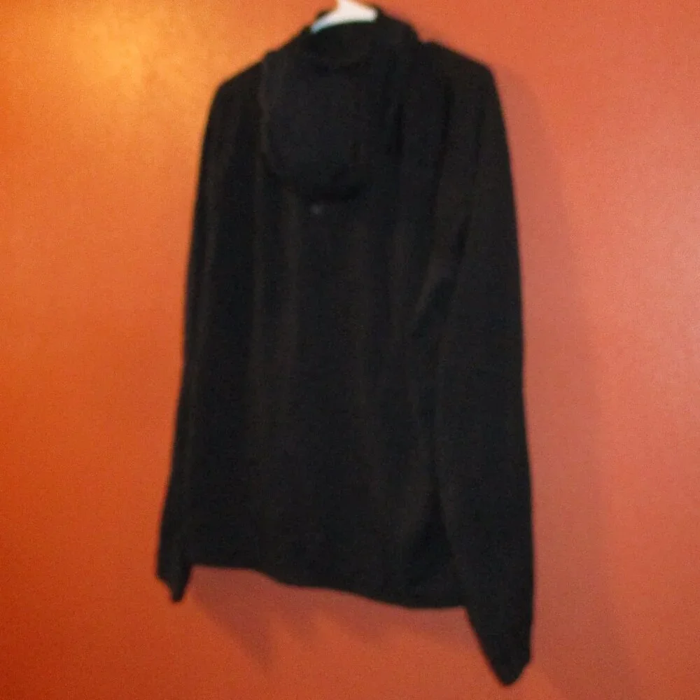 North Face Jacket Men Large Black Red Full Zip Pockets Outdoors Hooded Jacket
